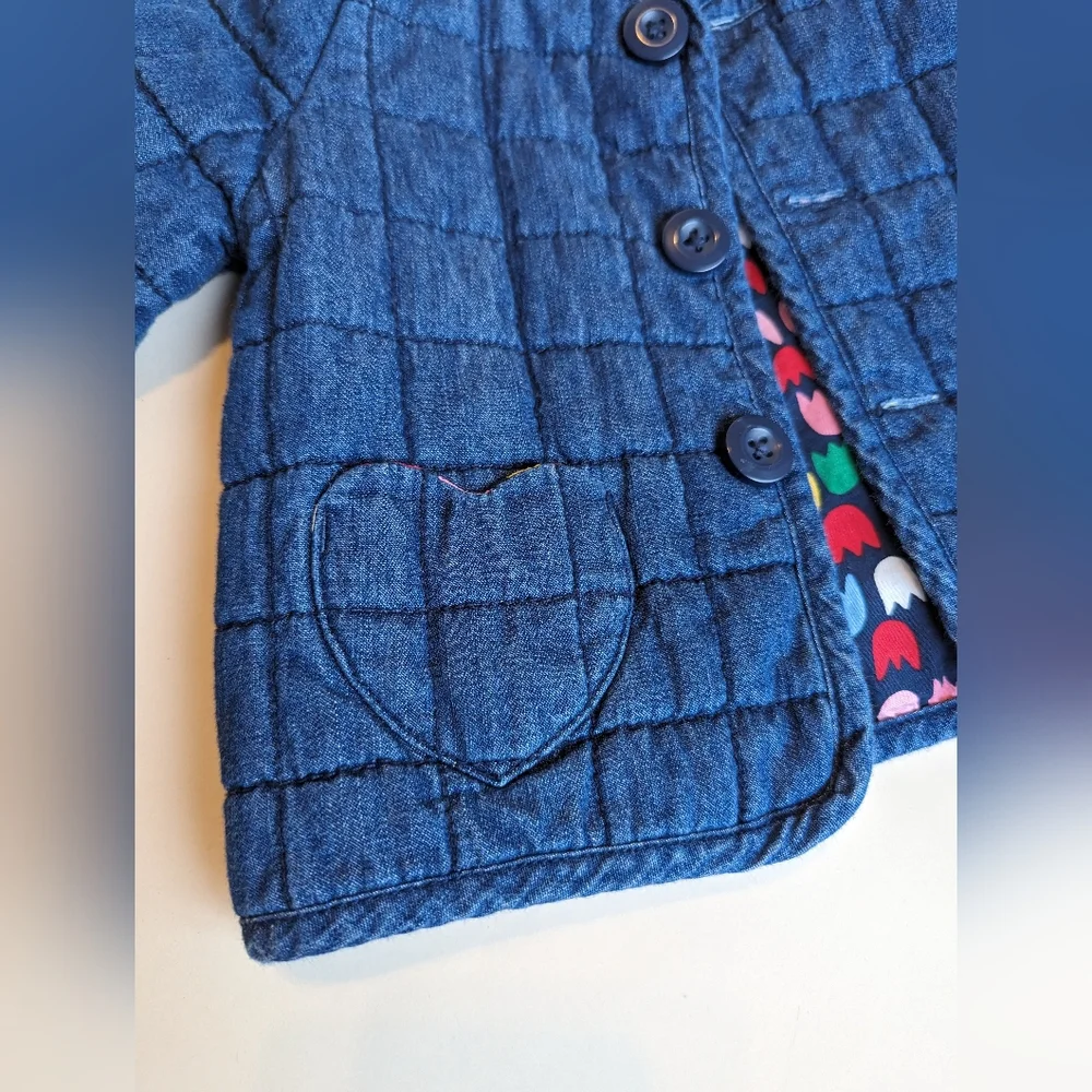 Hanna Andersson Denim Quilted Lined Heart Midweight Jacket for Baby - Picture 4 of 10